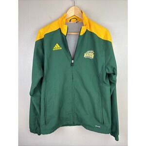 Adidas George Mason Track Jacket Size M Patriots Green Yellow Logo Basketball